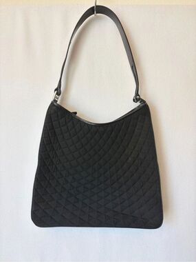 Bally VInatage Black Quilted Shoulder Bag Hobo Leather Strap